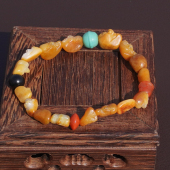 亏麻了方言珍藏罕见新疆黄沁金包银籽料独籽罗汉高端豪华男手串A6