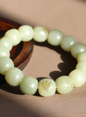 红皮白玉籽料14mm老型珠手串手链