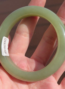 断货王方言和田玉新疆且末老坑料细润青黄口料56mm老钱风手镯X5