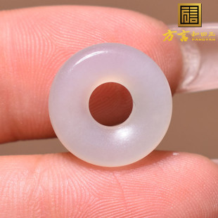 嗨翻天方言品牌和田玉精品特色佩戴级青海料白玉平安扣吊坠挂件R1