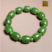 市场价3万现2980元 回馈俄罗斯老坑料红皮高油碧玉13mm直切手串A6