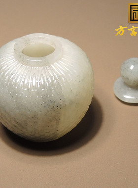 炸锅了！方言和田玉精品收藏级油润细腻青花聚墨半山半水小罐子S