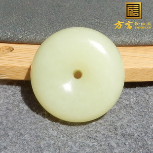 火爆方言品牌和田玉珍品新疆且末料温润细腻黄口平安扣吊坠挂件R5