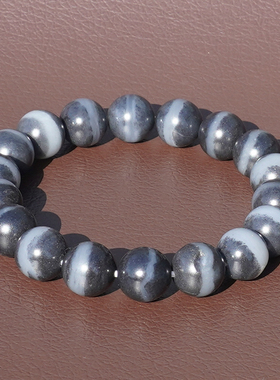 和田玉黑白分明一线天青花籽手串