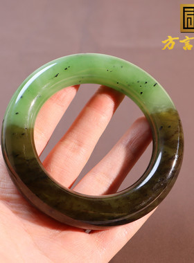 乌兰海碧玉苹果绿糖56mm胖圆手镯