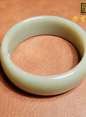 亏麻了方言和田玉收藏级新疆且末料蓝色基调卡59mm小众宽条手镯A6