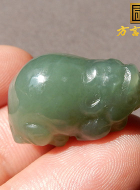 亏麻了方言品牌和田玉精品新疆且末料蓝色基调貔貅吊坠挂件配饰w1