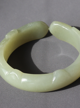 方言和田玉晴水色可爱猫镯