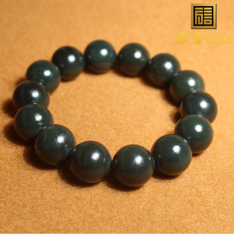 方言手链和田玉油润细腻黑青玉