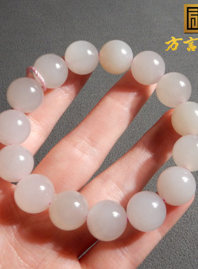 青海老料藕粉冰底圆珠卡13mm手串