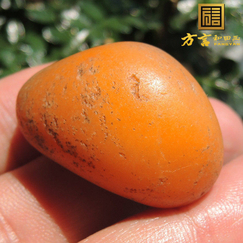 镇店之宝特惠罕见珍品白沁皮一口气金橘黄原生黄玉籽料原石玩料R