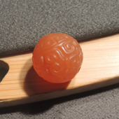 亏麻了方言精品佩戴级和田玉南红樱桃红回纹珠12mm圆珠顶珠配珠R1