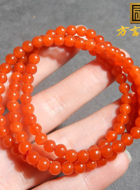 红玛瑙满肉5M圆珠多圈手串手链