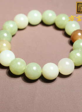 方言和田玉糖玉黄口青海白玉手串