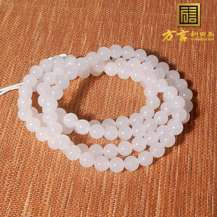方言和田玉精品特惠170元高白108颗项链6mm圆珠多用手串男女手链h