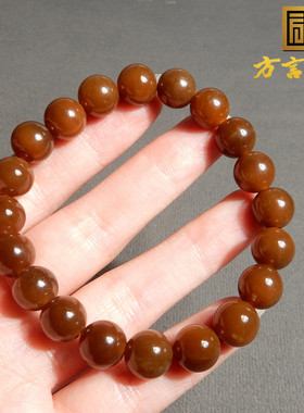新疆且末老料红糖玉9mm圆珠手串