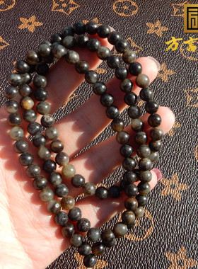 新疆青花墨玉籽料6m圆珠项链手链