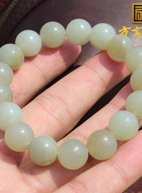 新疆且末料糖白玉卡12mm手串手链