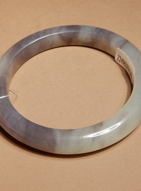 方言和田玉青海来哦白玉烟紫手镯