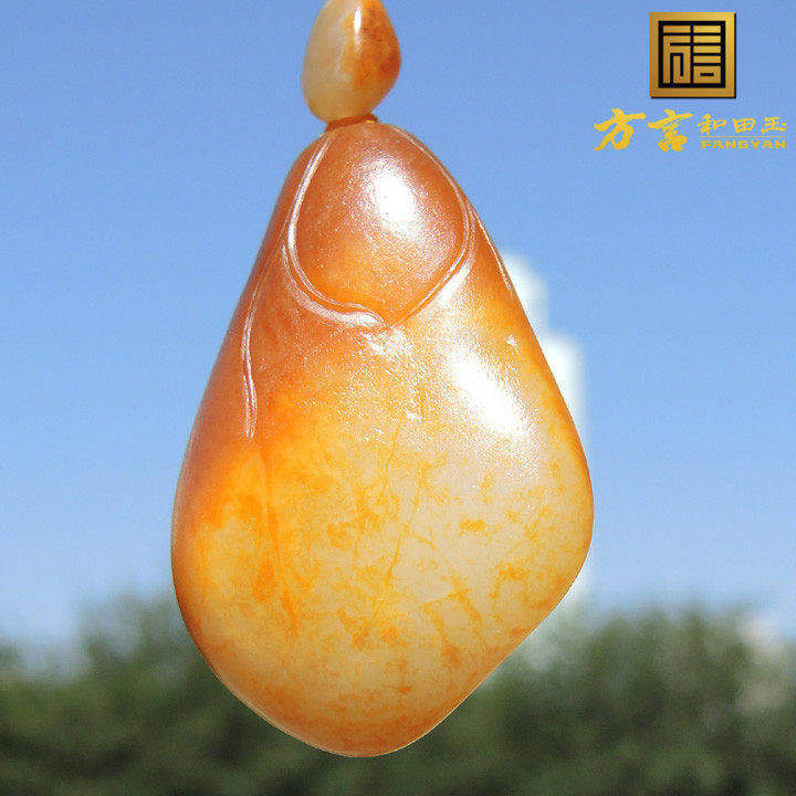 方言镇店之宝珍品聚红皮无结构金包银籽料吊坠子配项链背云挂件F