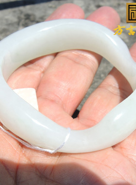 方言翠色手镯老坑山料羊脂白玉翠