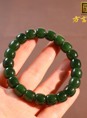 俄罗斯菠菜绿碧玉10mm直切珠手串