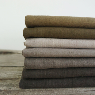 纯手工土布手织布蓝染植物染薯莨染洋葱皮染手捻纱粗布