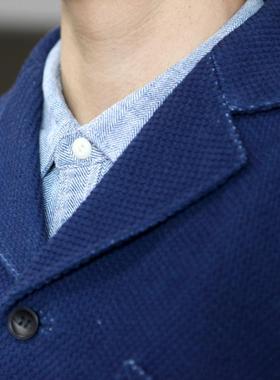 DIAN 靛 植物染色剑道服马甲 蓝染复古背心