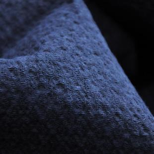家居沙发布大衣DIY 新品 手工草木染植物蓝染秋冬厚棉麻布料