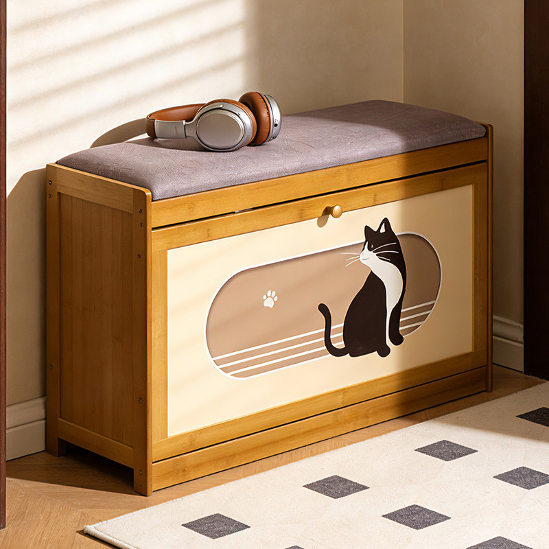 换鞋凳小户型翻斗收纳鞋柜入户进门可坐穿鞋凳玄关省空间鞋架一体