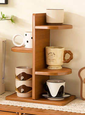 杯子收纳架桌面水杯置物架子餐桌台面茶杯咖啡杯茶具桌上小型杯架