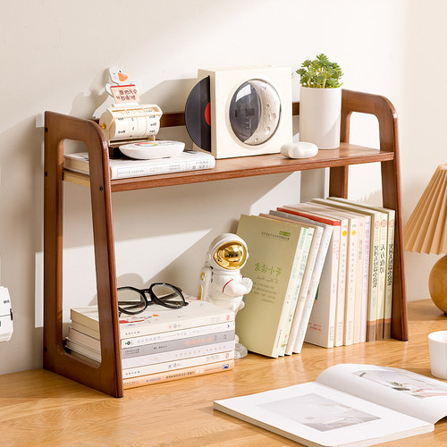桌上书架桌面置物架电脑桌办公室工位收纳架宿舍分层架简易小书柜