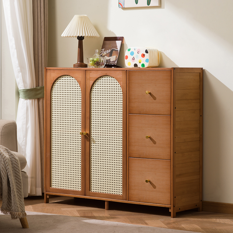 十一维度复古风仿藤编置物柜！