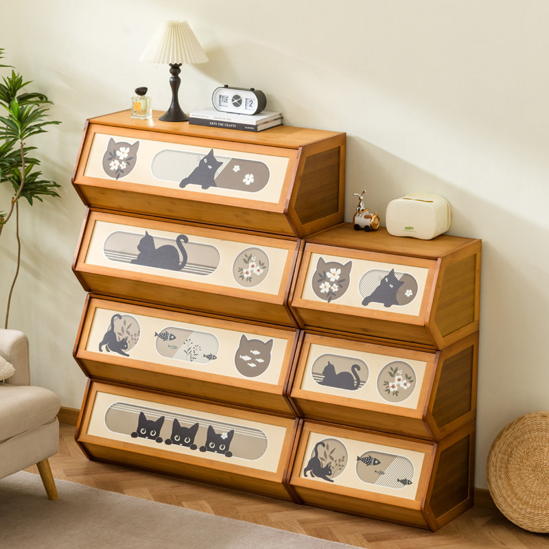 收纳柜子置物柜家用桌下零食客厅杂物储物房间多层卧室整理架简易