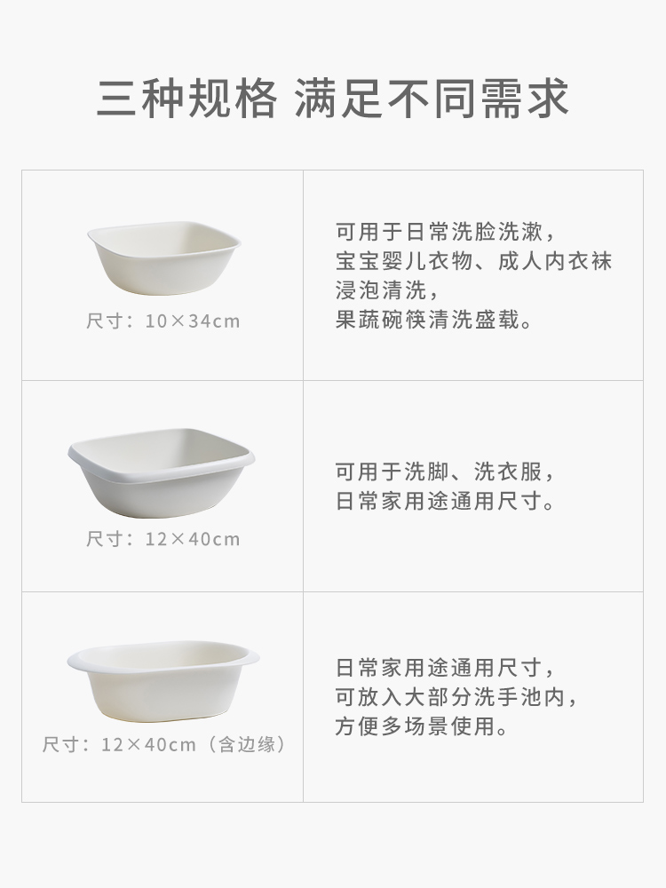 十一维度方形洗脸盆家用塑料洗脚盆婴儿大小号洗衣服盆宿舍用加厚