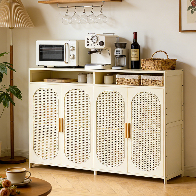 厨房餐边柜子储物柜家用靠墙客厅落地橱柜奶油风置物柜咖啡茶水柜,住宅家具,餐边柜,淘宝优惠券,粉丝福利购,淘宝优惠卷