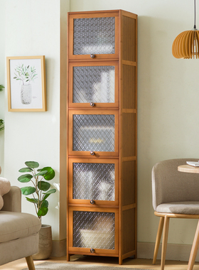 书柜现代简约带门防尘格子柜组合立柜窄柜储物柜置物书架落地实木