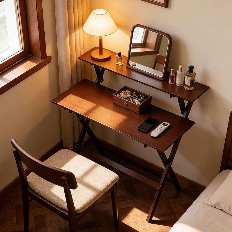 折叠书桌学生家用电脑桌卧室小户型床边儿童学习小桌子简易办公桌