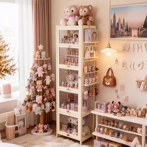 十一维度奶白色手办展示柜