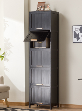 书柜现代简约带门防尘格子柜组合立柜窄柜储物柜置物书架落地实木