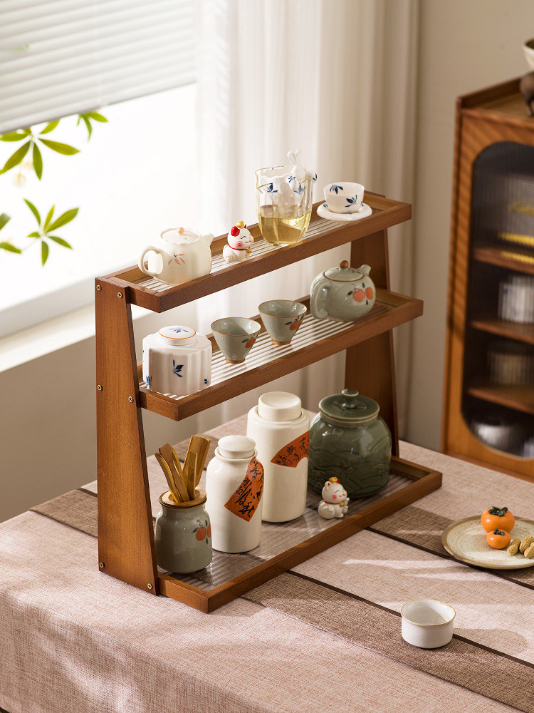桌面博古架小型茶具架子置物架新中式茶桌收纳架茶台紫砂壶茶杯架,住宅家具,多宝格/博古架,淘宝优惠券,粉丝福利购,淘宝优惠卷