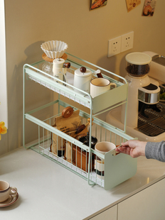 零食收纳架厨房置物架抽拉式橱柜抽屉桌面收纳盒杯架储物杂物筐