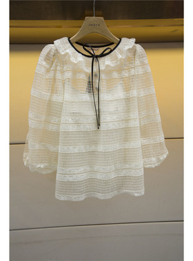 专柜正品春夏时尚甜美网纱N10B4701卓雅针织上衣3280元