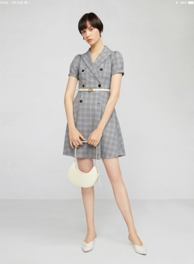 专柜正品春夏时尚双排扣N62B1204卡洛琳连衣裙3280元