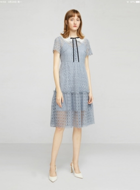 专柜正品春夏时尚气质N62C0901卡洛琳针织连衣裙3880元