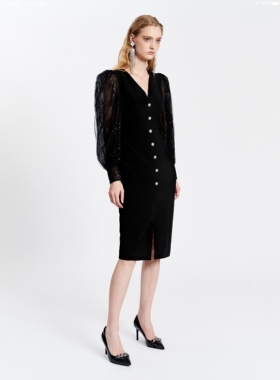 专柜正品秋冬时尚N143001C卓雅连衣裙4680元