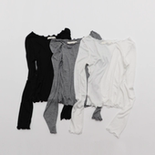 2025春夏新款 基础百搭波浪花边卷边天丝长袖 打底t