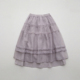 温柔少女～欧根纱蓬蓬半身裙 日系浅紫色中长裙子
