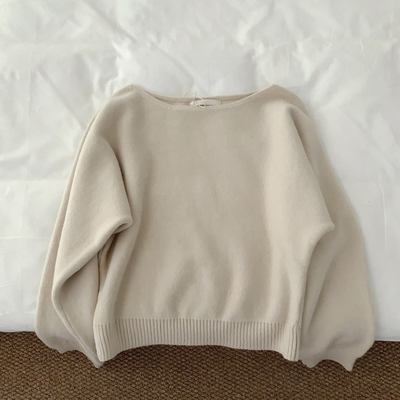 半熟芝士 两穿蝙蝠衫针织毛衣秋冬松弛感纯欲上衣