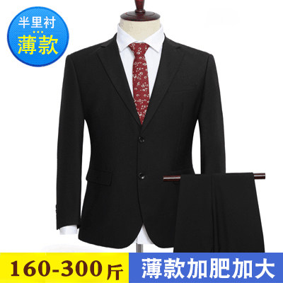 夏季轻薄薄款加肥西装套装
